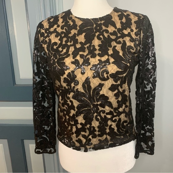 Diane Von Furstenberg Tops - Diane von Furstenberg Black Sequin Top
